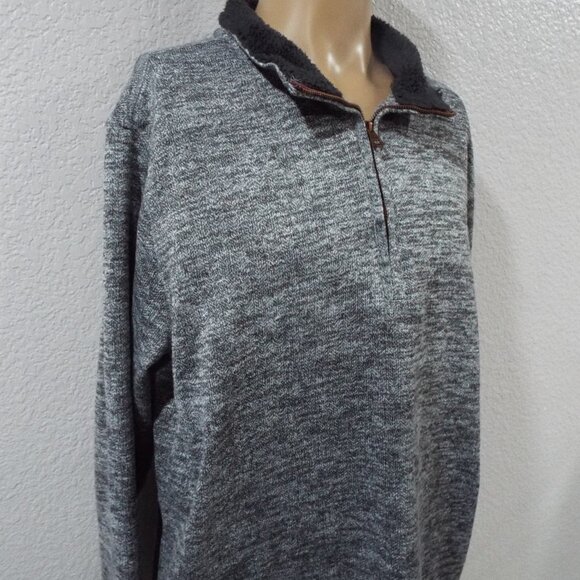 Weatherproof Vintage Men’s Quarter Zip Charcoal Gray Fleece Pullover Sweater XL - Picture 3 of 9